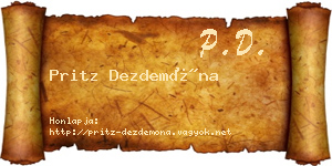 Pritz Dezdemóna névjegykártya